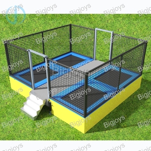 Manèges de terrain de jeux commerciaux amusants en plein air 4 en 1 avec <span class=keywords><strong>trampoline</strong></span> et remorque pour enfants et adultes en promotion - Product Image 1