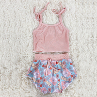 Vente chaude bébé débardeur taille haute Bummies deux pièces filles tenues lait soie tissu fille tenues d'été enfants Shorts ensemble