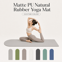 Tapis de yoga et de Pilates en caoutchouc PU mat antidérapant et imperméable, épaisseur 5 mm, absorbant la transpiration, respectueux de l'environnement