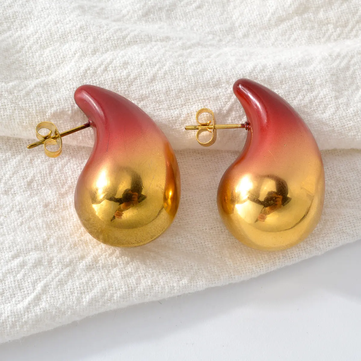 NEW Arrived 18k Gold Plated Stainless Steel Non Tarnish Waterproof Water Drop Earrings Women