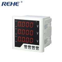 Voltmeter mobil Mini, pengukur tegangan tiga fase tampilan LED Digital 120*120