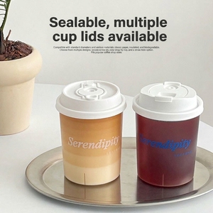 Bicchiere in Plastica PP Opaco Personalizzabile con Logo, Monouso <span class=keywords><strong>per</strong></span> Caffè, <span class=keywords><strong>Latte</strong></span>, Tè, Bubble Tea, Succhi, da Asporto, <span class=keywords><strong>per</strong></span> Bevande Fredde/Calde, 500/700ml, Senza BPA - Product Image 2