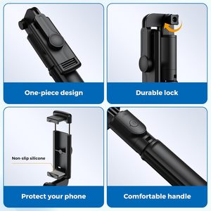 Extendable <b>Selfie</b> <b>Stick</b> Tripod Phone <b>Selfies</b> Bluetooth Remote Live Streaming Video Recording Compatible with All Cellphones - Product Image 3