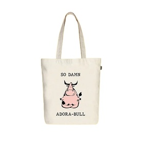 Custom Recycled Cotton Canvas <b>Tote</b> <b>Bag</b> Medium Size Printed <b>Zipper</b> Closure Reusable Shopping Carry <b>Bag</b> for Students - Product Image 6