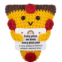 Emotionele steun gehaakte pizzagiften met positieve kaart handgemaakte aandenken romantische cadeaus voor vriend Gelukkige Valentijnsdag