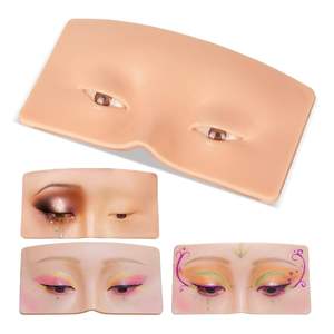Tabla de Práctica de Maquillaje Reutilizable de Silicona Suave, Piel Humana Realista, para Práctica de Maquillaje de Ojos y Pestañas para Principiantes - Product Image 1