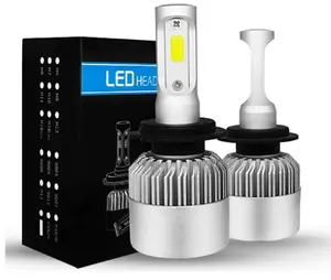 מכירה לוהטת 72w 8000LM S2 LED רכב פנס H1 H3 H7 H11 9005 9006 cob שבב Led הנורה גבוהה נמוך קרן H4 H13 9004 9007 led פנס