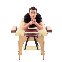 Table de massage pliable de qualité supérieure (noir/rouge/bleu) avec commande filaire manuelle pour usage corporel et facial
