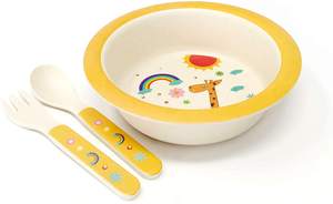 Platen Dier Gedrukt Peuter Bamboe Servies <span class=keywords><strong>Set</strong></span> 5 Stuk Kids Herbruikbare <span class=keywords><strong>Dining</strong></span> <span class=keywords><strong>Set</strong></span> Met Verdeeld Plaat Cup Kom Lepel En vork - Product Image 5