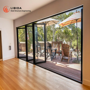 Puertas plegables de aluminio Bi Fold de acordeón de vidrio Low-E para Veranda - Product Image 5