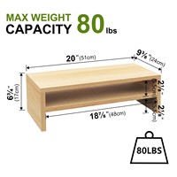 Support d'écran en bois écologique à 2 niveaux, pliable, pour imprimante de bureau, étagère pour ordinateur portable de 20 pouces, support TV, organisateur de bureau en érable
