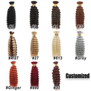 Extensión de cabello Remy humano virgen Natural 100%, trenzas bohemias sin procesar, cutícula alineada, cabello a granel, estilo de onda profunda - Product Image 6