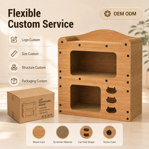 <span class=keywords><strong>บ้าน</strong></span>แมวแบบสามชั้น OEM ODM ทำจากกระดาษลูกฟูก ทนทาน ใช้เป็นที่ข่วนและพักผ่อนสำหรับแมวหลายตัว - Product Image 2