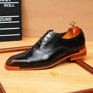 Chaussures Oxford sur mesure faites à la main pour hommes, en cuir véritable, imperméables, à lacets, avec semelles en caoutchouc antidérapantes - Product Image 6