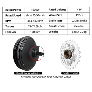 <span class=keywords><strong>Kit</strong></span> de Conversión de Bicicleta Eléctrica de 48V 1500W, Motor de Cubo de Rueda con Pantalla LCD, Batería de Litio, para Bicicleta Eléctrica de Nieve - Product Image 2