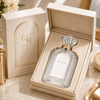 Flacon de parfum de luxe 50 ml, flacon de parfum en verre personnalisé 30 ml, flacons de parfum arabes vides avec emballage boîte, bouchon à sertir/à vis.