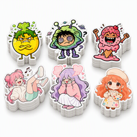 Autocollants découpés sur mesure en vinyle imperméable, motif Monstre alimentaire, Kawaii, Piment drôle et mignon, pour ordinateur portable, bouteille, carnet, tasse