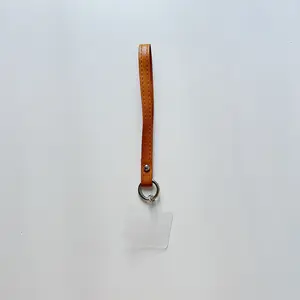 Short Leather Cell Phone Lanyard Hanging Ring Wristband Pu Phone Case Lanyard Bracelet Wrist Strap Phone Holder Anti-Lost
