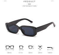 Lunettes de Soleil Vintage Rectangulaires en PC pour Femmes, Style Classique, Monture Tendance, Protection UV, Avec Logo Personnalisé, Petites Montures, Vente en Gros