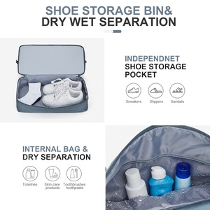 Bolsa de <span class=keywords><strong>viaje</strong></span> Weekender para <span class=keywords><strong>mujer</strong></span> con compartimento para zapatos, lona nocturna con <span class=keywords><strong>neceser</strong></span>, almacenamiento de artículos personales - Product Image 6