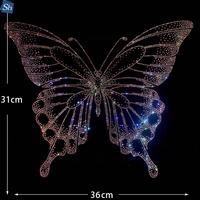 Magnifiques Nouveautés Strass Papillon à Transfert Thermique, Vente Directe Usine, Perles Strass à Dos Plat pour Vêtements