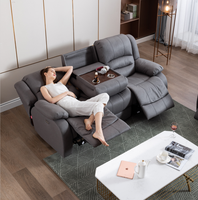 Ensemble de canapé inclinable, canapé sectionnel avec table à thé, table pliante