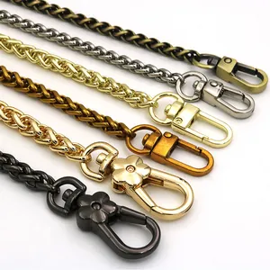 High Quality Metal Handbag Chains For Bags Accessories Purse Shoulder Handbag Chain Strap Curb Black Metal Lady Chains Bag