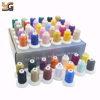 Ensemble de fil à broder 63 couleurs 120D/2 polyester broderie 550y ensemble de fil à broder