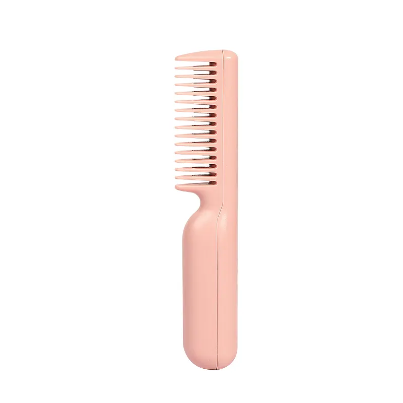 USB Ceramic Electric Hot Comb Straightener Portable mini Hair Flat Iron Comb Cordless Hair Straightening Brush