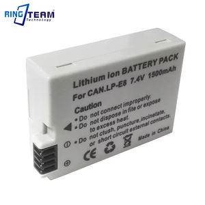 LPE8 LP-E8แบตเตอรี่ดิจิตอลแบบชาร์จไฟได้สำหรับ <span class=keywords><strong>Canon</strong></span> <span class=keywords><strong>EOS</strong></span> Rebel T2i T3i T4i T5i จูบ <span class=keywords><strong>X4</strong></span> X5 X6 550D 600D 650D 700D - Product Image 4