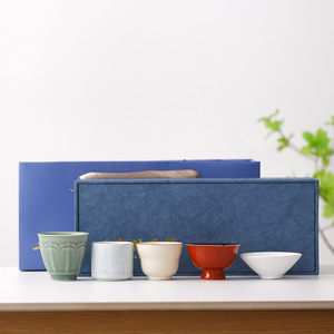 Juego de tazas de té de cerámica Beifu Five Famous Kilns en caja de regalo, tazas de degustación resistentes al calor para regalos. - Product Image 3