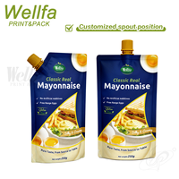 Sachet Doypack personnalisé en aluminium imprimé OEM avec bec verseur pour mayonnaise, sauce barbecue, ketchup, et sauces liquides, qualité alimentaire, pour salades