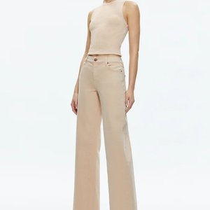 100% coton haute qualité jambe large femmes <span class=keywords><strong>Beige</strong></span> <span class=keywords><strong>pantalon</strong></span> <span class=keywords><strong>pantalon</strong></span> décontracté mode Long bureau <span class=keywords><strong>pantalon</strong></span> pour les femmes - Product Image 1