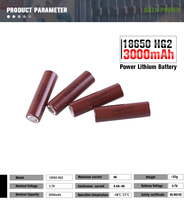Batteries cylindriques au lithium-ion 18650 3,7 V, haute densité énergétique, cellules de batterie au lithium rechargeables 3000 mAh pour jouets électriques