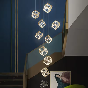 Accesorios Lineal Moderno Duplex Escalera de Caracol Lámpara colgante Candelabro de diseño largo para el hogar - Product Image 5