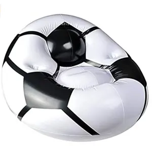 Inflatable Soccer Ball Chair Round Stool Portable Flocking Travel Inflatable Chair for Home Office