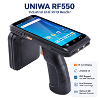UNIWA RF550 Pembaca RFID UHF Industri Portabel 5.5 Inci MT6762 Octa Core Android13 IP67 4GB RAM 64GB ROM Baterai Ganda