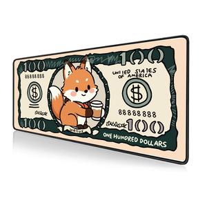 Tapis de Souris Kawaii Lucky Otter Dollar en Caoutchouc Naturel, Antidérapant, Grand Format, pour Gaming et Bureau, Motif Anime Dessin Animé Mignon - Product Image 4