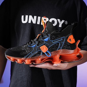 รองเท้ากีฬาน้ำหนักเบาสำหรับผู้ชาย, พื้นรองเท้าด้านนอกทำจากยางกันลื่นสำหรับฤดูใบไม้ผลิฤดูใบไม้ร่วง - Product Image 1