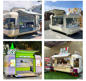 Carrito de Comida Moderno Personalizado con Diseño de Ala de Gaviota, Remolque Móvil para Venta de Bebidas, con Gran Exhibición de Vidrio Curvo para Venta Ambulante y Catering - Product Image 4