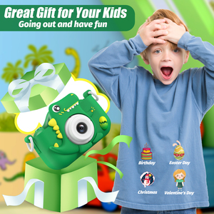 Appareil photo pour enfants Search Sourcingark 48MP, grand angle 160°, selfie, écran 2 pouces, batterie rechargeable portable, cadeau dinosaure H22 - Product Image 5