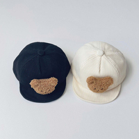 Chapeaux Enfants Filles et Accessoires Bébé, Casquette Bébé en Velours Côtelé à Motif Ours de Dessin Animé, Casquette de Baseball Printemps-Automne pour Garçons et Filles