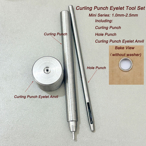 Juego de Herramientas para Colocar Ojetes Pequeños, Punzón Rizado de 1.0/1.5/2.0/2.5mm sin Arandela para Ropa de Muñecas y Manualidades DIY (Kit de Punzones Metálicos) - Product Image 1