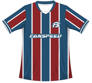 Maillot de football rayé <span class=keywords><strong>rouge</strong></span> et bleu personnalisé style tournoi 2026 – <span class=keywords><strong>Ensemble</strong></span> respirant pour équipe – Vente en gros - Product Image 2