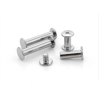 Rivets de 6 à 100 mm de long, plaqués nickel, vis à tête plate, rivets pour valise, rivets pour album photo, vis de fixation, rivets en cuir pour menu