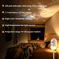 Proyector de Estrellas Inteligente, Lámpara Nocturna USB con Nebulosa de Galaxia, Luz de Proyección LED 2 en 1, Decoración para Dormitorio, Personalizable OEM