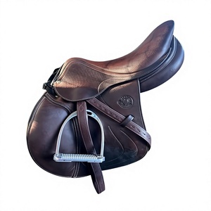 Silla de montar inglesa de cuero genuino de vaca pulido negro a precio mayorista, personalizable, para la venta - Product Image 1