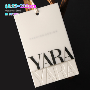 Cổ Phiếu Sẵn Sàng Sang Trọng Quần Áo Treo Thẻ 200Pcs Biểu Tượng Tùy Chỉnh Jeans Nhựa Thẻ Giấy Cho Túi Xách Và Giày Dép Trực Tiếp Vận Chuyển - Product Image 1