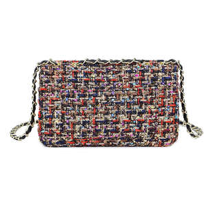 Bolso de Hombro Pequeño de Lana a Cuadros con Cadena de Diamantes, Estilo Fragante, Novedad 2026 - Product Image 4