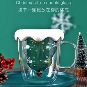 Handmade <strong>Christmas</strong> Double Wall <strong>Glass</strong> Cup Set Coffee <strong>Mug</strong> 300ml - Product Image 4